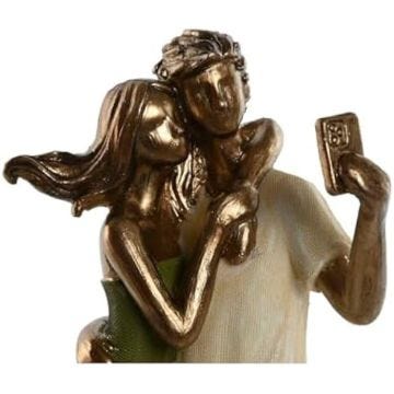 Figurine décorative - HOME ESPRIT - S3053721 - Vert doré - 8,5 x 12 x 25,5 cm - Multicolore