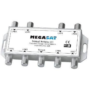Commutateur DiSEqC 8/1 Megasat, 8 Entrées Satellites 1 Sortie Récepteur Full HD 3D 4K