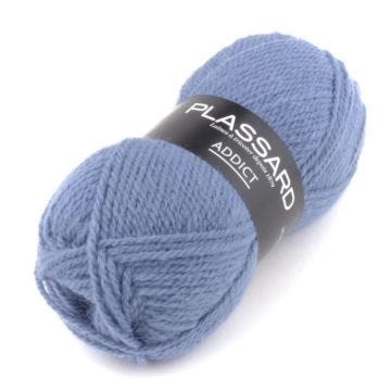 Laine Plassard Addict 22 Bleu Moyen - Plassard - Laine Premier prix - Acrylique, Alpaga, Laine