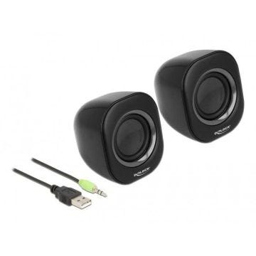 Delock - 27002 - Mini - Lautsprecher - für PC - 2 Watt (Gesamt) - Grau, Schwarz ()