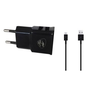 Chargeur Secteur - ML - Noir - Adaptateur pour Smartphone et Tablette - Câble Micro USB inclus
