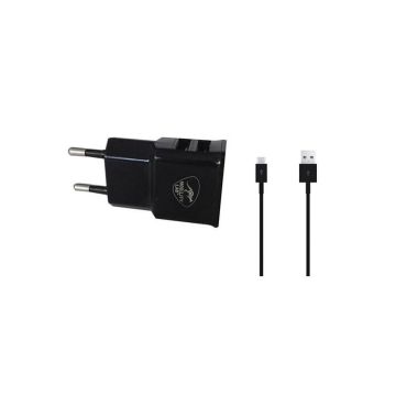 Chargeur Secteur - ML - Noir - Adaptateur pour Smartphone et Tablette - Câble Micro USB inclus