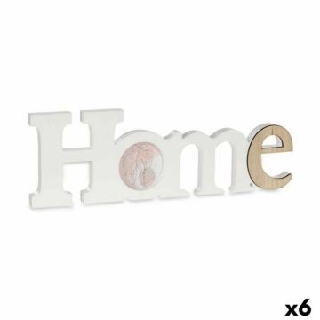 cadre photo home blanc marron bois mdf (40 x 13,5 x 1,7 cm) (6 unités)