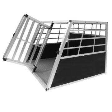 Cage de Transport pour Animaux Grand Format - Deux Portes - Noir - Pour Chien - Utilisation Extérieure