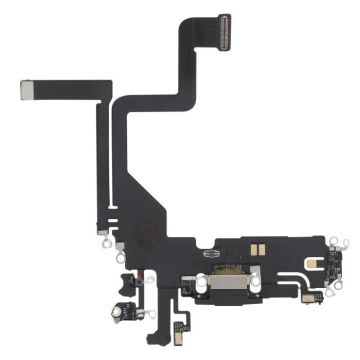 Connecteur de Charge pour iPhone 14 Pro, Port Lightning + Microphone Noir