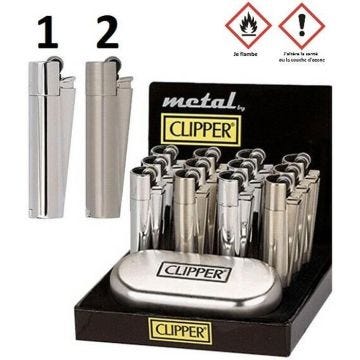 Briquet Clipper Metal Argent avec Boite - Mod2 Mat - Fumeur - 980