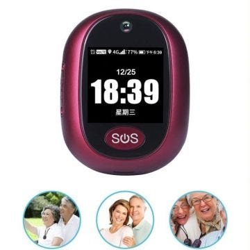 Traceur GPS 4G LTE Étanche Avec Écran Tactile Et Caméra HD Wine Red YONIS
