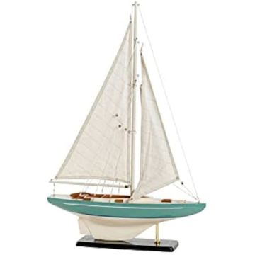 Bateau - DKD HOME DECOR - Standard - Blanc et Vert - 42 x 9 x 62 cm - Intérieur
