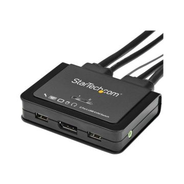 Commutateur KVM - STARTECH - SV211DPUA4K - 2 Ports - 4K 60 Hz - Audio 3,5 mm