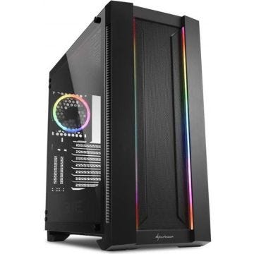 Sharkoon Elite Shark CA200M, boîtier PC, ARGB, controle RGB 8 fois, intégration graphique classique et verticale -
