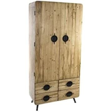 Armoire - ITEM - 80 x 35 x 176 cm - Bois d'ingénierie - 2 portes - Noir