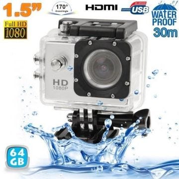 Cette caméra sport étanche permet la réalisation de films en qualité HD 1080P. Équipée d'un boîtier étanche, elle pourra réaliser...