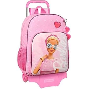 Sac à dos et chariot Barbie - SAFTA - Barbie - Rose - 180 x 140 x 40 mm - 2 pièces - Enfant - Fille