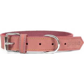 Collier en cuir nubuck - GLORIA - Modèle RO - Réglable - Anneau en D - 250 g