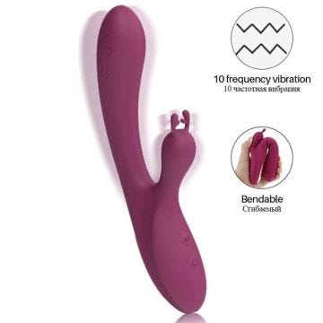 Vibromasseur, Massage double tête, Sëxtôy, 10 modes, silicone flexible étanche pour soulager la fatigue physique (Violet)