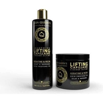 PACK SOIN BOTOX KERA QUEEN'S MASQUE 500ML + SHAMPOING 500ML KERATINE & RICIN[W165]