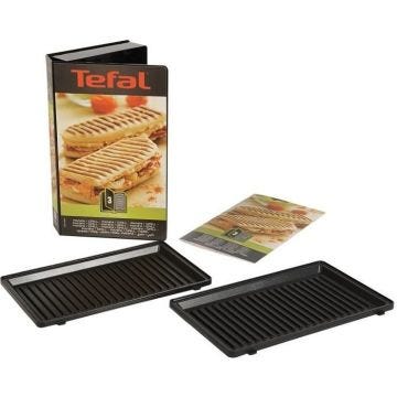 TEFAL Snack Collection Accessoires Plaques Grill Panini + Livre de recette