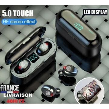 Ecouteur Bluetooth 5.0 Casque sans fil sport stereo F9 Tws 2000 mah Display Touch Control Avec Micro Ecouteur Bluetooth 5.0 Casque sans fil sport stereo F9 Tws 2000 mah Display Touch Control Avec Micro