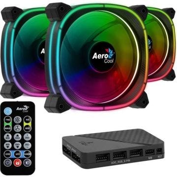 AEROCOOL Astro 12 Pro (Pack de 3) - Ventilateur 120mm A-RGB pour boitier