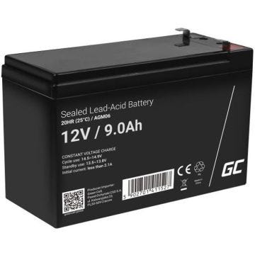 GreenCell® Rechargeable Batterie AGM 12V 9Ah accumulateur au Gel Plomb Cycles sans Entretien VRLA Battery étanche