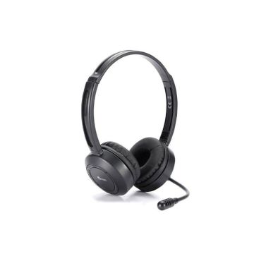Casque micro - HEDEN - Bluetooth - Câble jack 3.5 - Micro pivotant - Arceau réglable noir