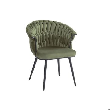 Chaise moderne en velours et métal DKD Home Decor