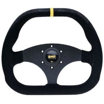 Volant - OMP - Kubic Noir - Volant plat - 3 branches anodisées