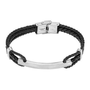 Bracelet homme - Lotus - Bracelet homme Lotus Style Men In Black cuir/plaque acier - Couleur de la matière:Blanc Taille/Longueur:2