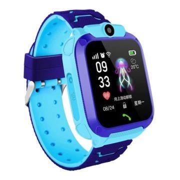 Montre Connectée Enfant IP67 Étanche Ecran Couleur 1.44 Pouces Avec Appel Bidirectionnel SOS Bleu YONIS
