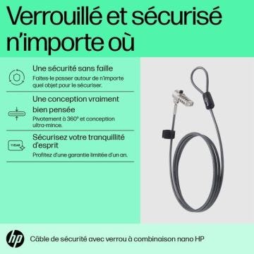 HP C ble de verrouillage avec combinaison Essential Nano