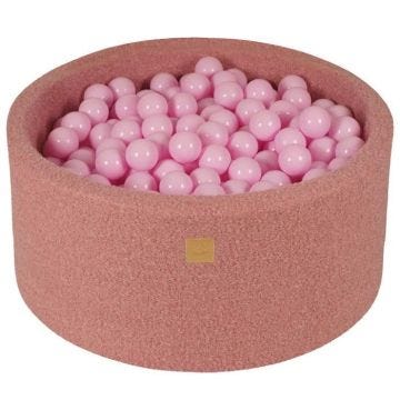 MeowBaby® Boucle Rose Piscine à Balles Ronde 90x40cm, balles: Rose Pastel