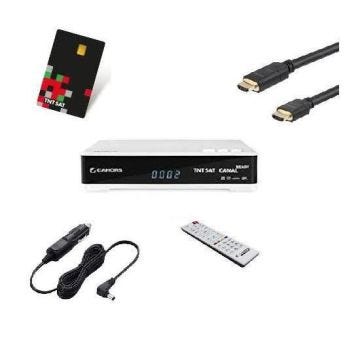 CAHORS Récepteur satellite HD + Carte TNTSAT V6 + Câble HDMI + Câble allume cigare