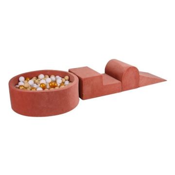 MeowBaby® Parcours Motricité 3 éléments avec Piscine à Balles 90x30cm, Marsala Rouge: Blanc-Beige-Or MeowBaby® Parcours Motricité 3 éléments avec Piscine à Balles 90x30cm, Marsala Rouge: Blanc-Beige-Or