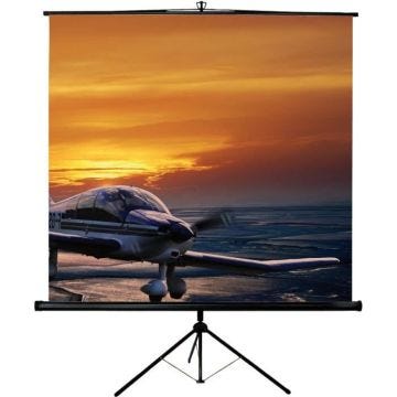 Ecran de projection Trépied ORAY - Toile blanc mat occultante - 175x175 cm - 1:1