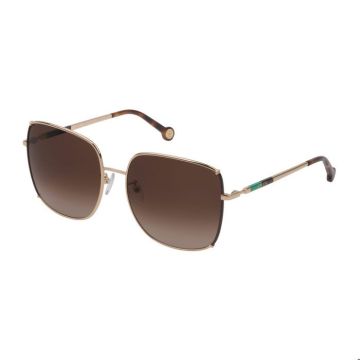 Lunettes de soleil - Carolina Herrera - SHE153-590367 - Métal doré - Verres gris - Protection 3