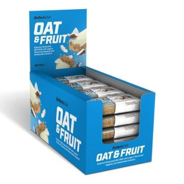 Barres énergétiques BioTech USA - Oat & Fruit - Coconut Yogurt Boite de 20
