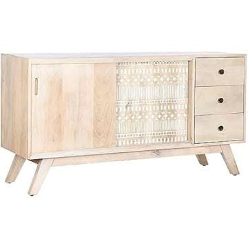 DKD Home Decor Buffet, Bois de Mangue, Blanc, Estándar