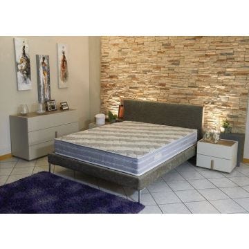 Matelas Tissu Bambou Naturel 180x200 x 24 cm + Protège Matelas + Oreiller Visco - Très Ferme - Ame Poli Lattex Haute Densité - hy