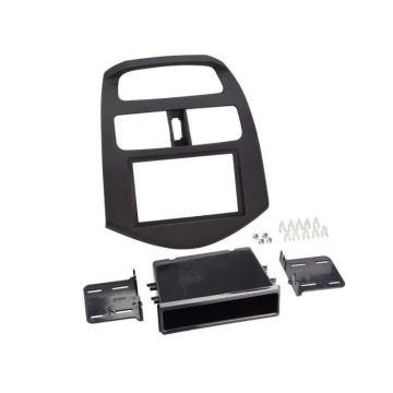 Adaptateur de façade 2-DIN - ACV - Chevrolet Spark 2012 - Noir - Vide poche - Installation audio