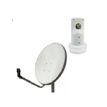 Parabole satellite acier Blanche 60cm + Tête LNB Single HD 4K idéal ASTRA EUTELSAT
