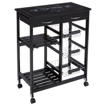 Atmosphera - Desserte de cuisine Gustaf - H. 61 cm - Noir