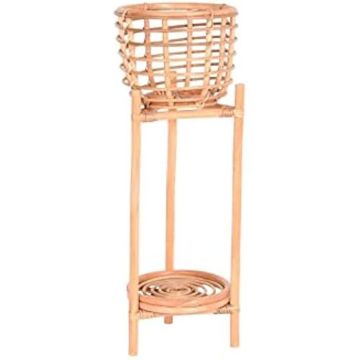 Jardinière - DKD Home Decor - Standard - Rotin - Naturel - 25x25x70 cm