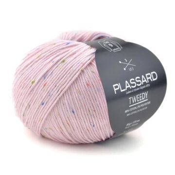 Fil coton pour layette - PLASSARD - Tweedy 30 - Rose pâle - 1 pelote - Fabriqué en Italie