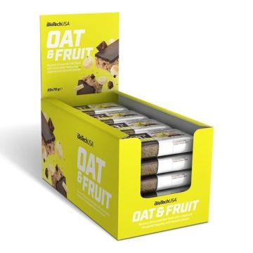 Barres énergétiques BioTech USA - Oat & Fruit - Chocolate Banana Boite de 20