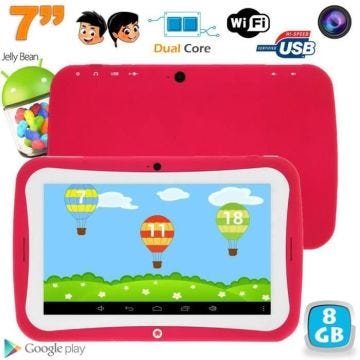 Tablette Tactile Enfant Jouet Éducatif 7' Android Jelly Bean Yokid Rose 8 Go Plastique +SD 4Go YONIS