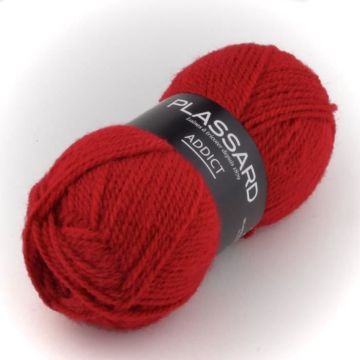 Laine Plassard Addict 60 Rouge Vermillon - Plassard - Laine Premier prix - Acrylique, Alpaga, Laine