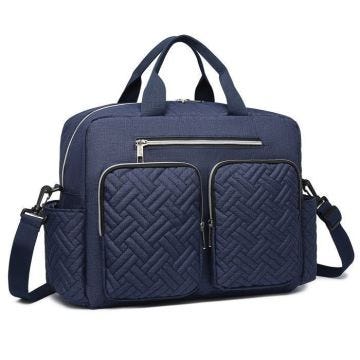 Sac à Langer - Grand Capacité avec Poches Isothermes et Matelas à Langer pour Bébé Sac Maman et Bébé avec Bandoulière Marine