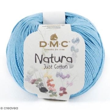 Fil à tricoter - DMC - Natura - 50 gr - 100% coton - Couleur Bleu Pacifique