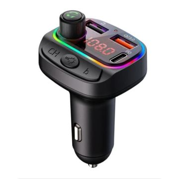 Transmetteur FM Bluetooth compatible pour Vernee M3 , Adaptateur pour Autoradio Avec Chargeur Lecteur USB de Musique
