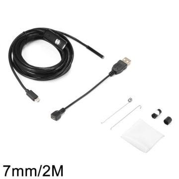 XCSOURCE Endoscope 6 LED Étanches Micro USB 7mm-2M + Adaptateur USB pour PC Appareil Android avec Fonction OTG BI705